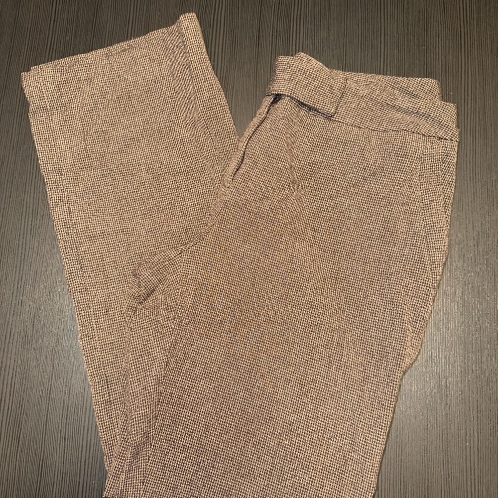 Rafaella Women's Brown Mini Houndstooth Tweed Trousers